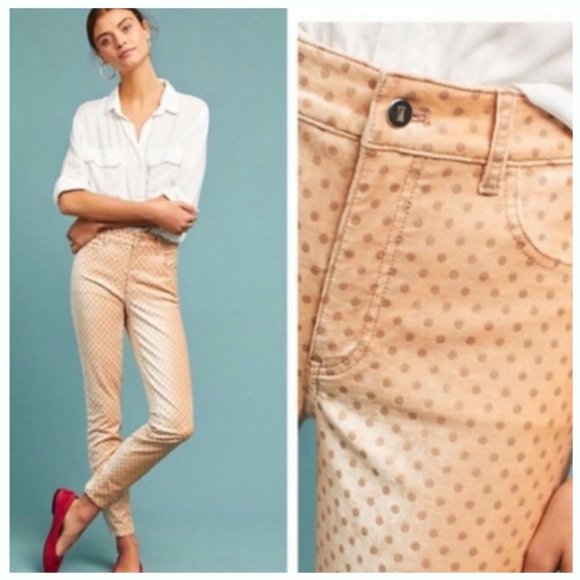 Anthropologie Denim - Anthropology Crushed Velvet Dot High Rise Skinny Ankle Pants (NWT)